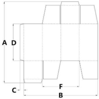 Tabla de pliegos — Tipo de caja normal